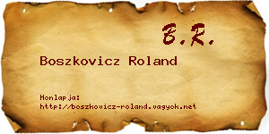 Boszkovicz Roland névjegykártya