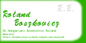 roland boszkovicz business card